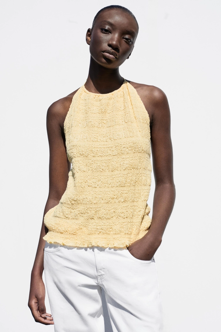 Топ с открытой спиной на завязках