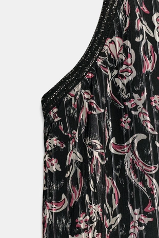 Топ халтер с принтом, пайетками и металлизированной нитью- Заказать в России