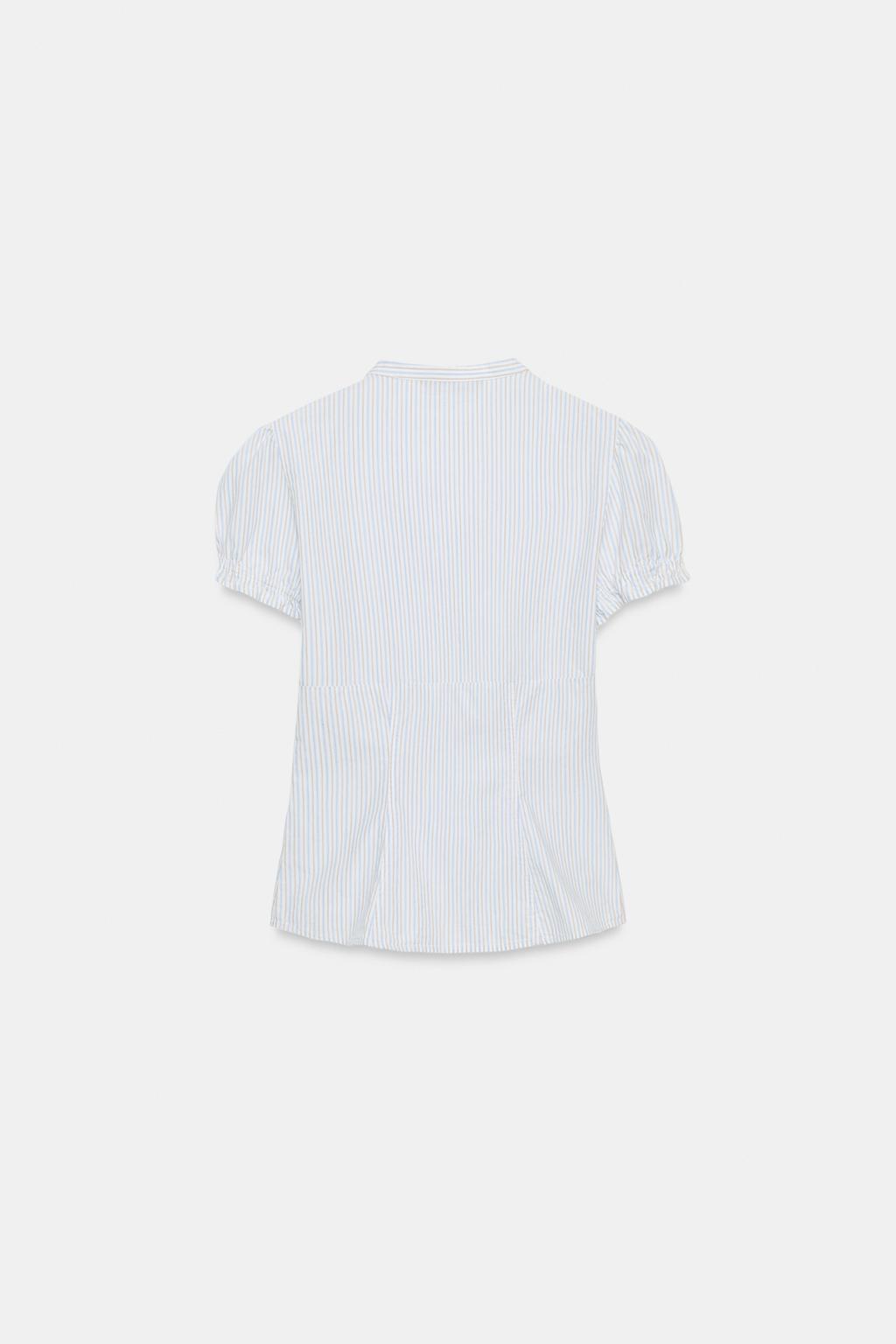 РУБАШКА ИЗ ПОПЛИНА С ВОЛАНАМИ