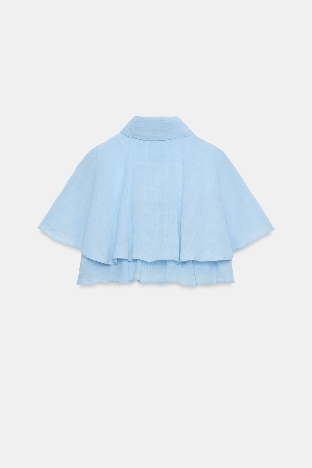 УКОРОЧЕННАЯ РУБАШКА С ВОЛАНАМИ