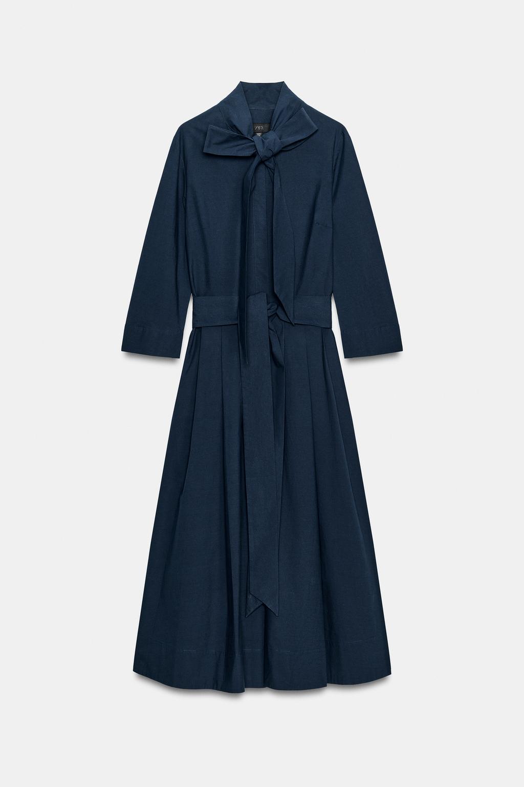 ПЛАТЬЕ ИЗ ПОПЛИНА С ЗАВЯЗКАМИ — ZW COLLECTION