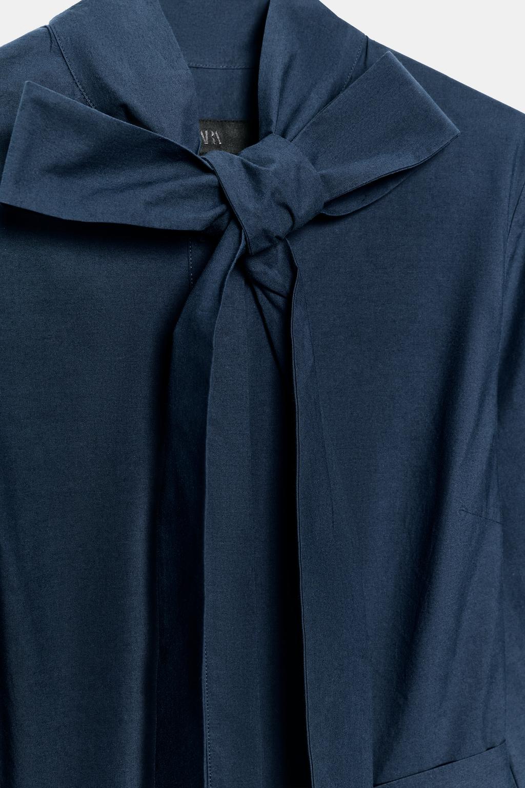 ПЛАТЬЕ ИЗ ПОПЛИНА С ЗАВЯЗКАМИ — ZW COLLECTION