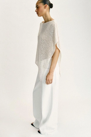 Накидка асимметричного кроя с блестящей нитью- Заказать в России