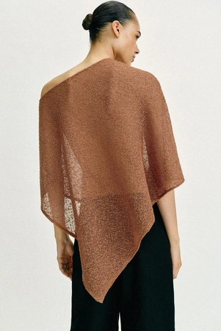 Накидка асимметричного кроя с блестящей нитью- Заказать в России