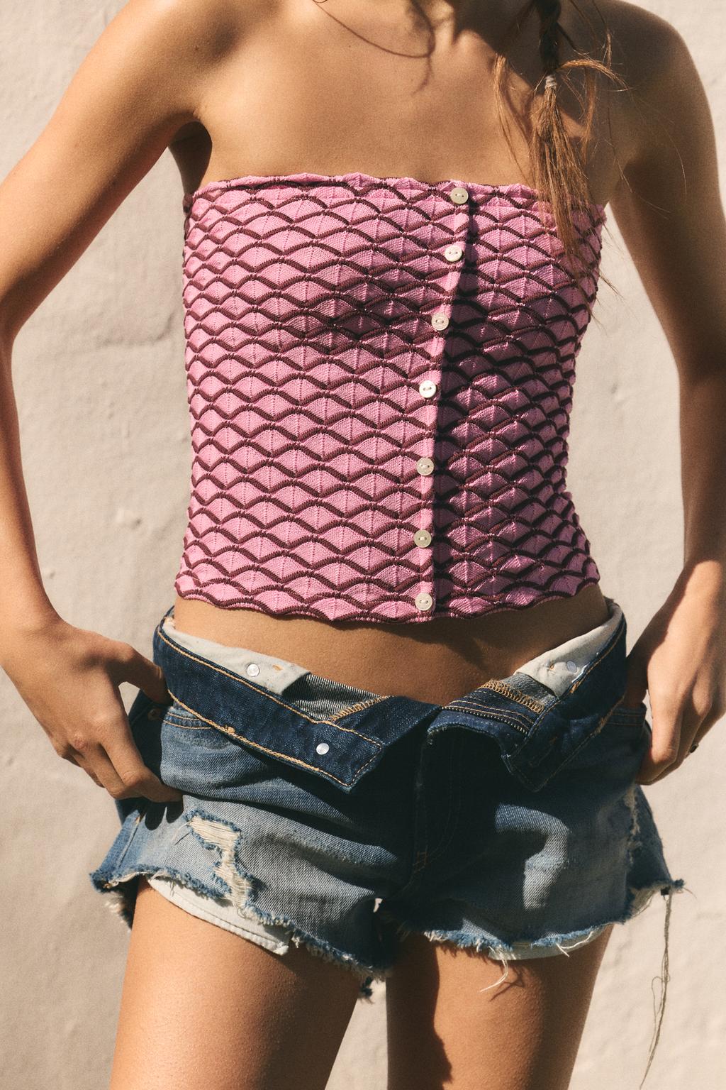 ЖАККАРДОВЫЙ ТОП БЕЗ БРЕТЕЛЕЙ