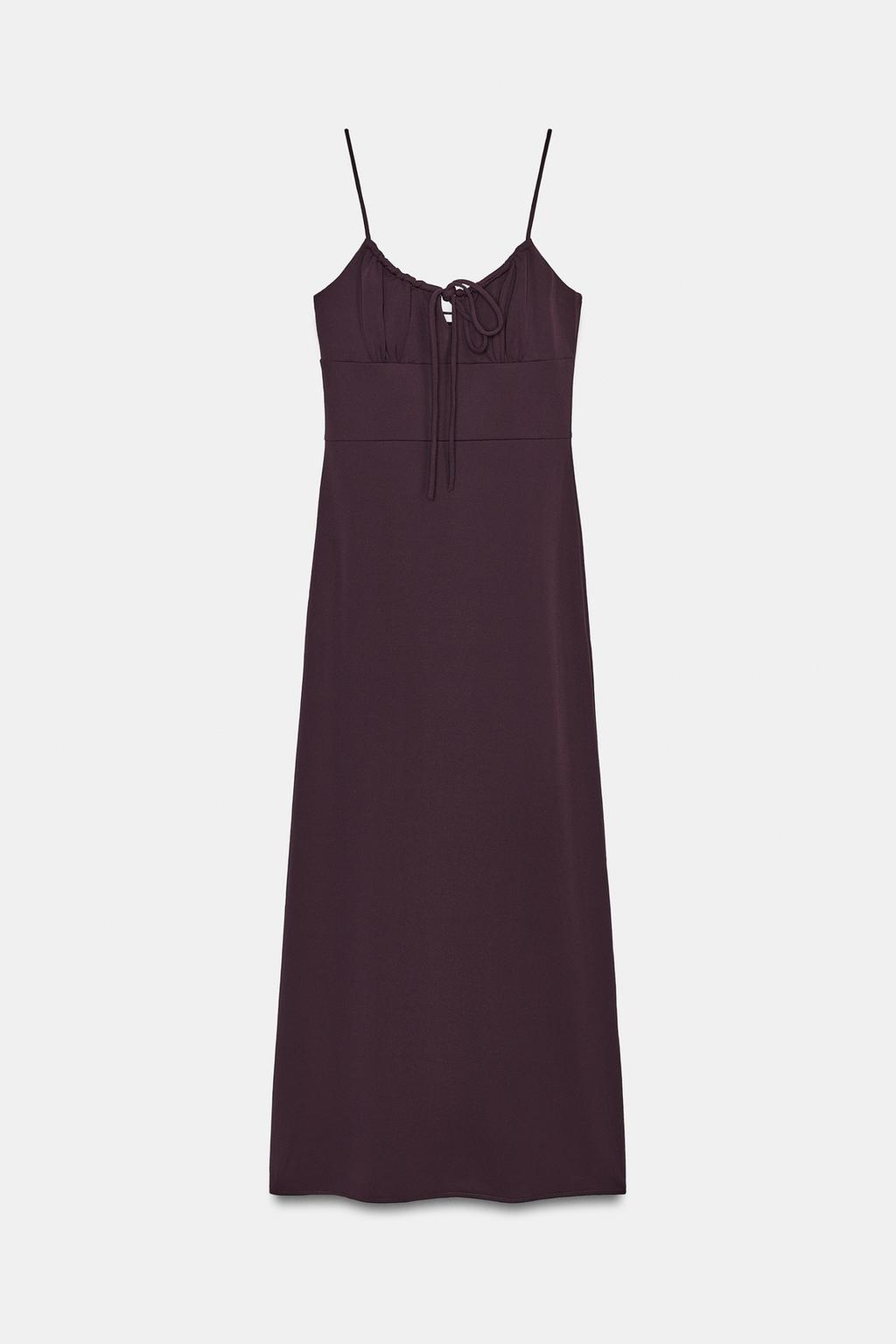 ПЛАТЬЕ МИДИ СВОБОДНОГО КРОЯ НА БРЕТЕЛЯХ