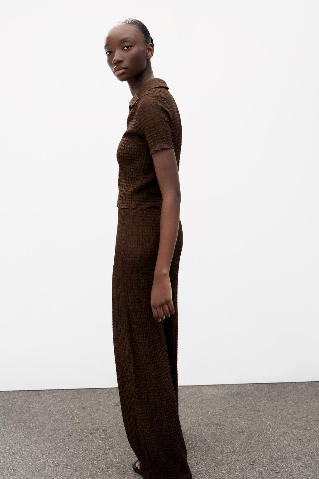 БРЮКИ ПРЯМОГО КРОЯ ФАКТУРНЫЕ