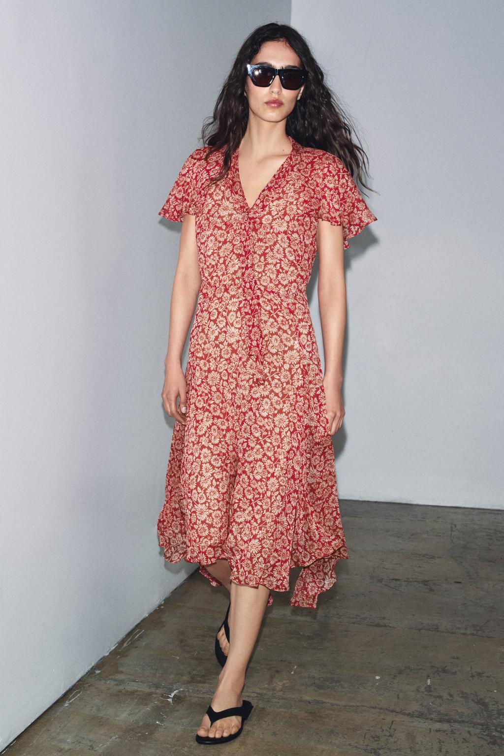 ПЛАТЬЕ МИДИ С ЦВЕТОЧНЫМ ПРИНТОМ — ZW COLLECTION