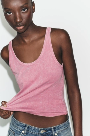 Футболка в стиле рустик на бретелях