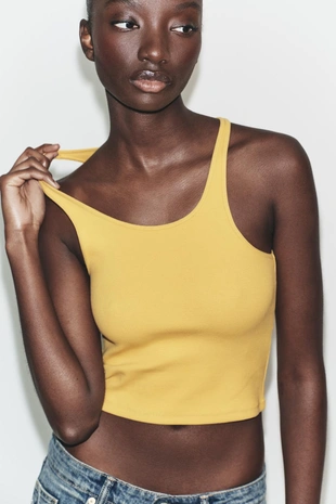 Купить Zara Кроп-топ в рубчик