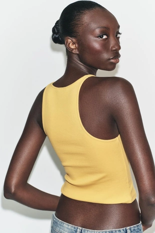 Yellow | 3641/327/300 - Zara Кроп-топ в рубчик