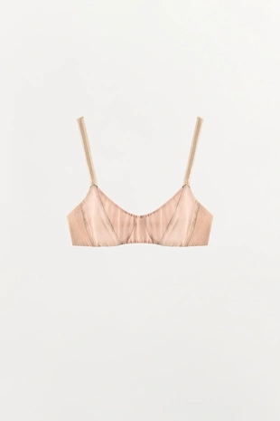 Комбинированный бюстгальтер из шелковой смеси- Заказать в России