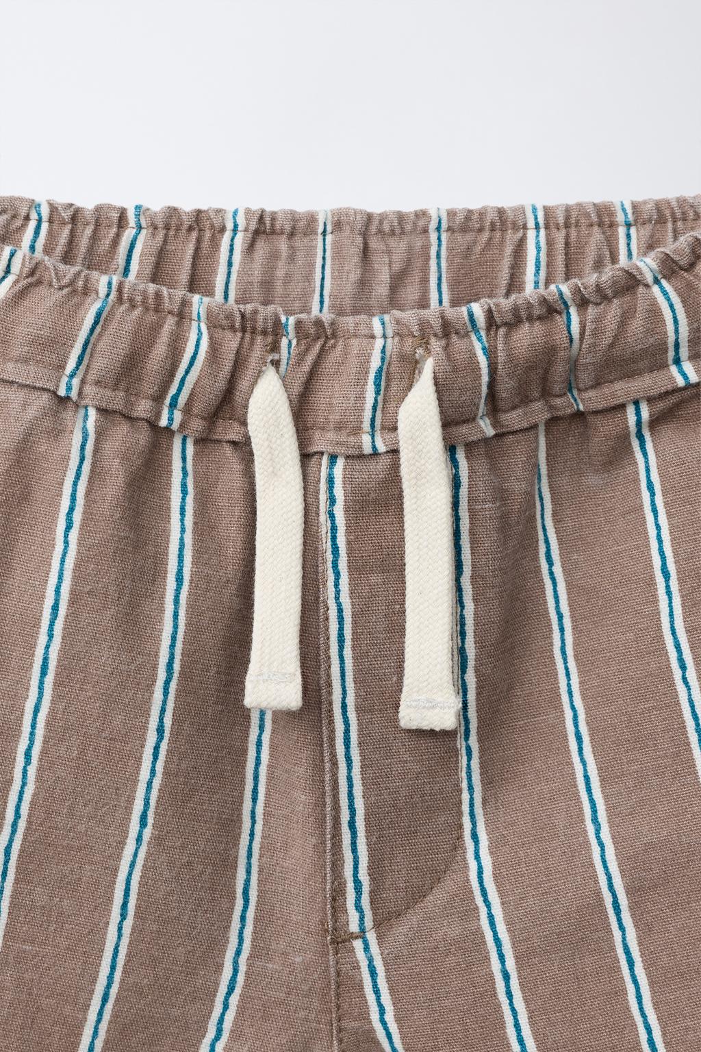 БЕРМУДЫ В ПОЛОСКУ ИЗ ХЛОПКА И ЛЬНА