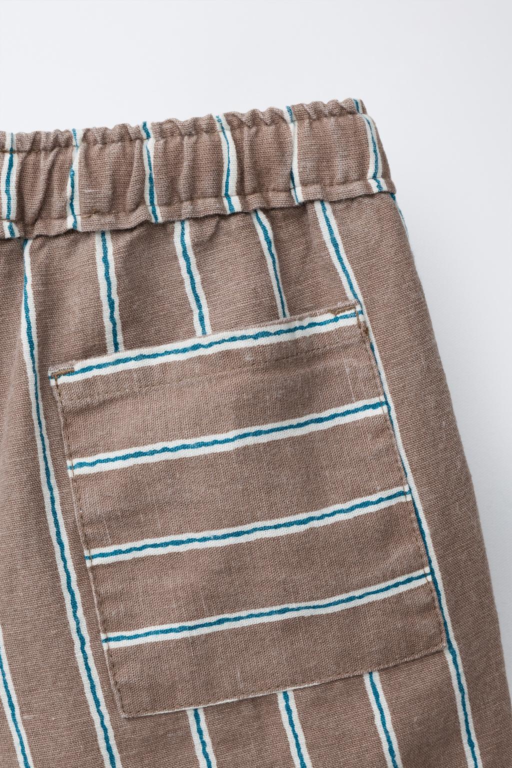 БЕРМУДЫ В ПОЛОСКУ ИЗ ХЛОПКА И ЛЬНА