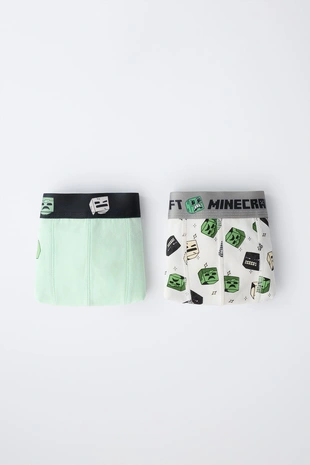 6–14 лет/ набор из двух трусов-боксеров Minecraft © Mojang Ab. ™- Заказать в России