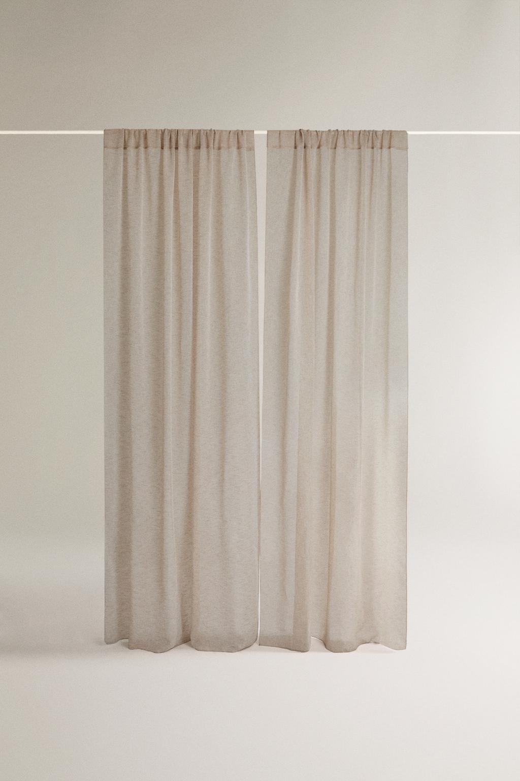 Шторы из льна с низкой плотностью (набор из 2 штук)