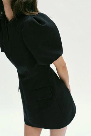 Платье с короткими рукавами «фонарик»- Заказать в России