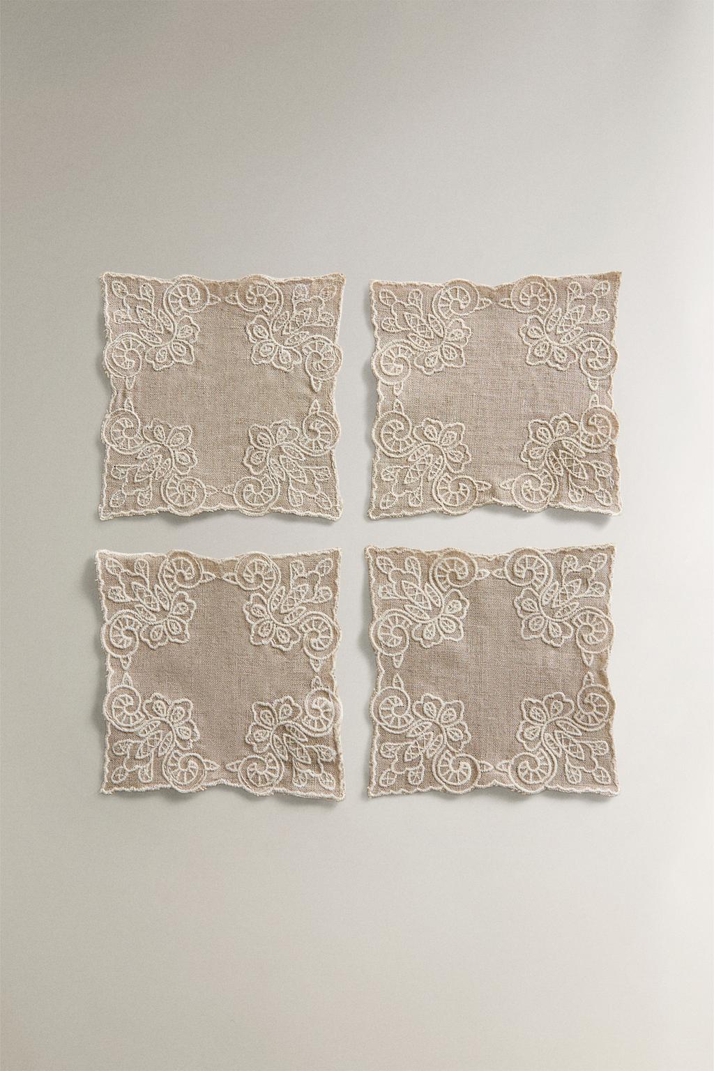 Набор льняных подстаканников (набор из 4 штук)