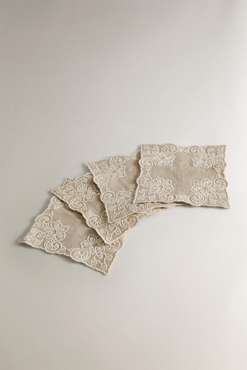 Набор льняных подстаканников (набор из 4 штук)