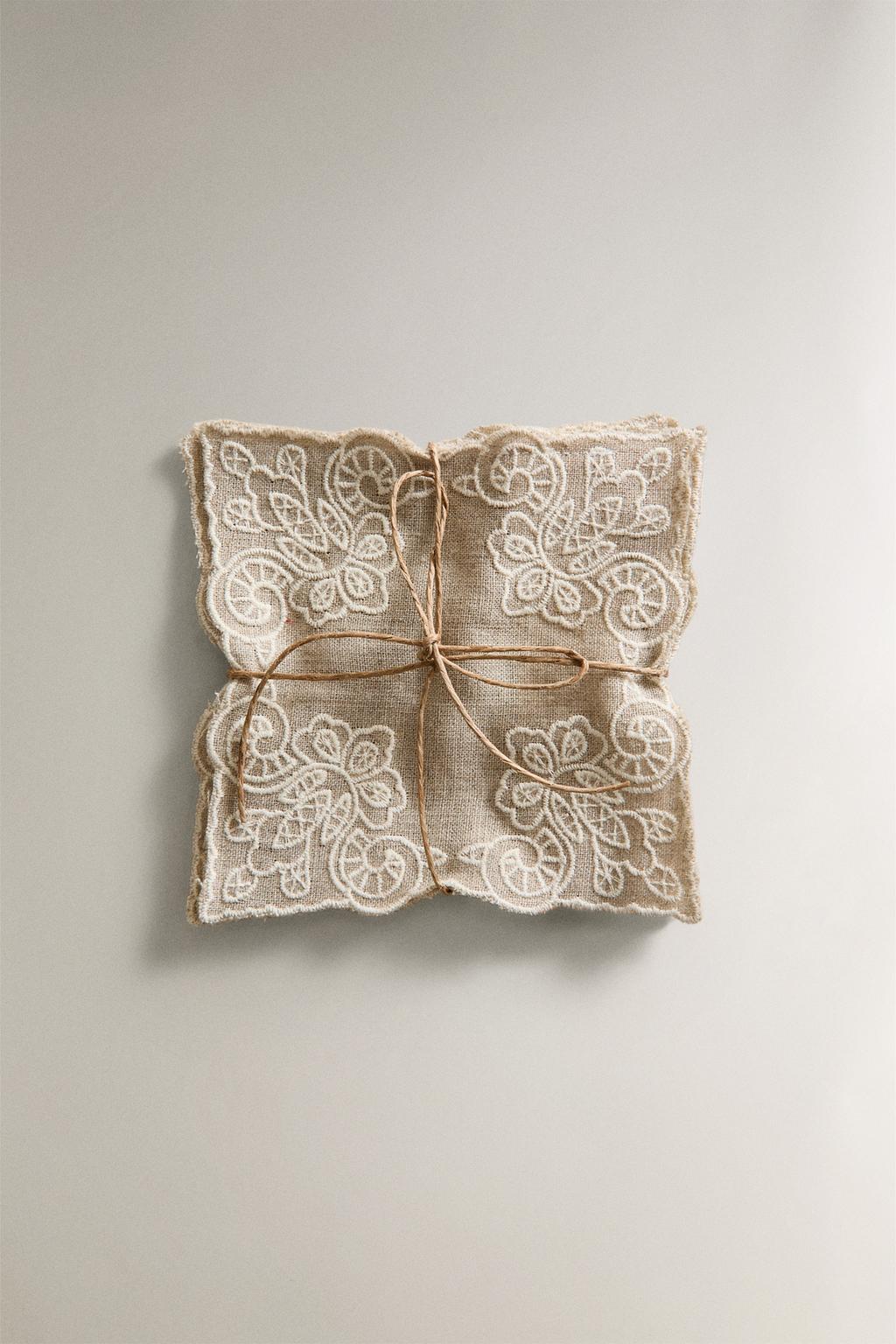 Набор льняных подстаканников (набор из 4 штук)