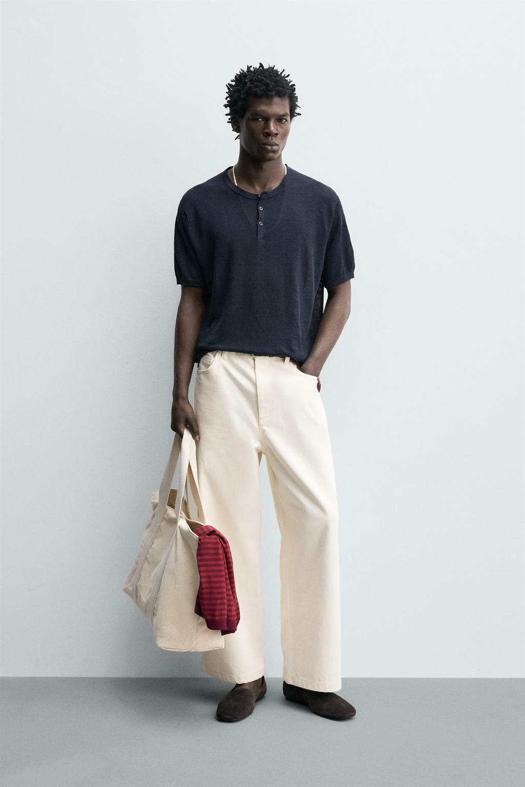 ФУТБОЛКА С ВОРОТНИКОМ НА ПУГОВИЦАХ ИЗ 100% ЛЬНА