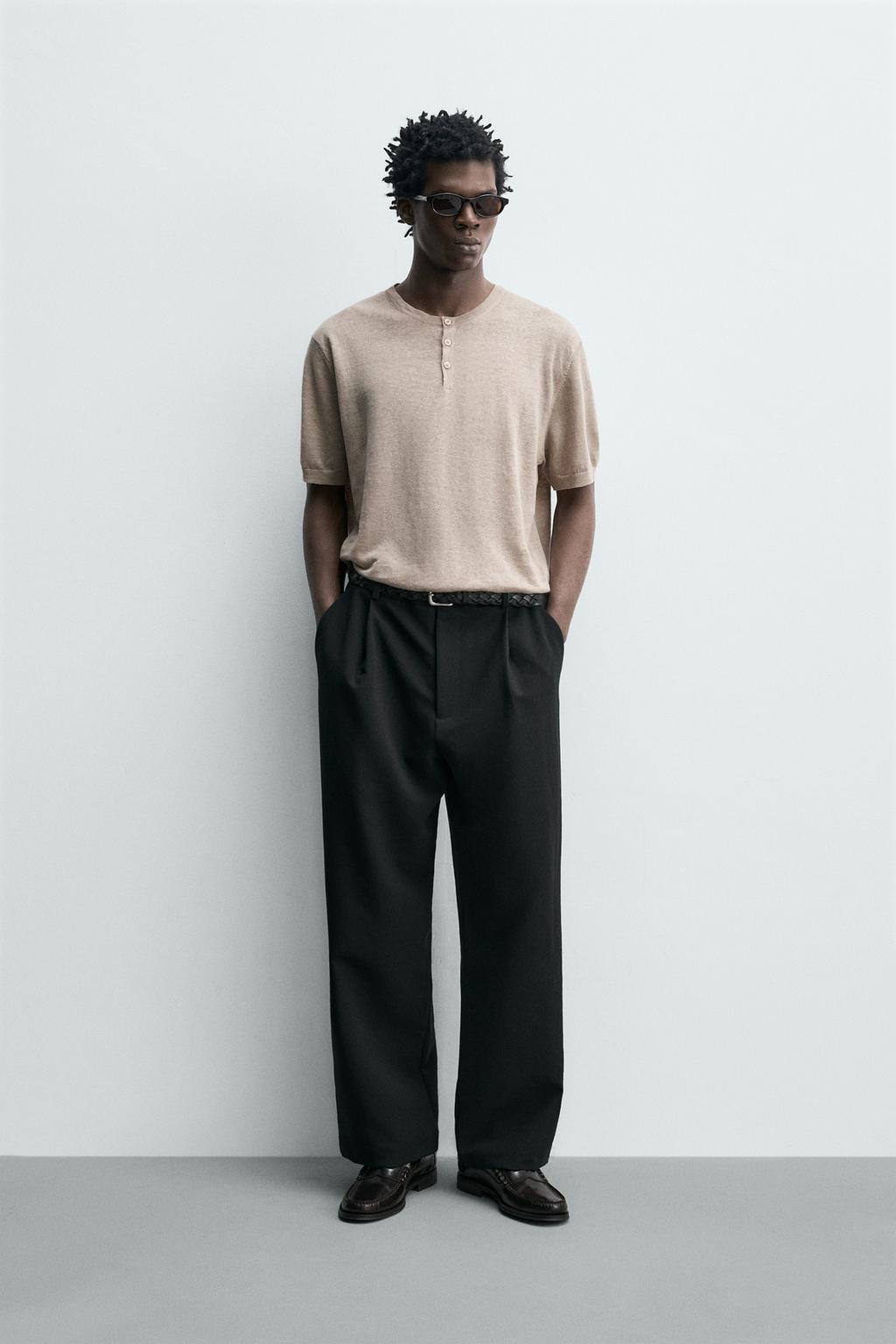 ФУТБОЛКА С ВОРОТНИКОМ НА ПУГОВИЦАХ ИЗ 100% ЛЬНА