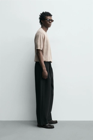 Футболка с воротником на пуговицах из 100% льна