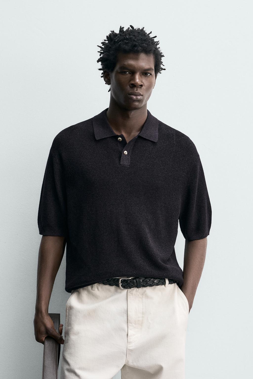 ПОЛО ИЗ СТРУЯЩЕГОСЯ ТРИКОТАЖА