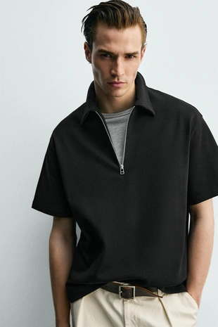 Поло Relaxed Fit на молнии- Заказать в России