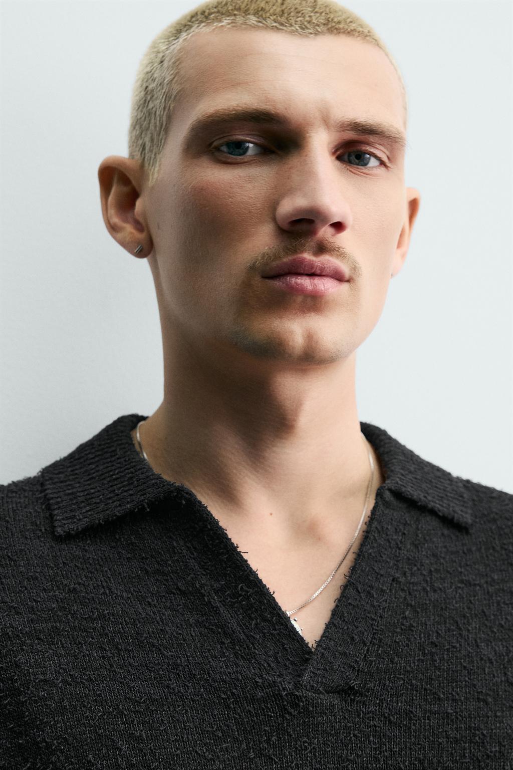 ПОЛО ИЗ ТРИКОТАЖА RELAXED FIT С РЕЛЬЕФНОЙ ТЕКСТУРОЙ