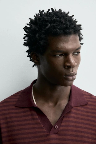 Поло жаккард в полоску- Заказать в России