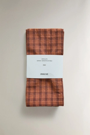 Набор клетчатых салфеток с контрастной стежкой (набор из 2)- Заказать в России