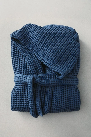 Халат из хлопкового вафельного трикотажа- Заказать в России