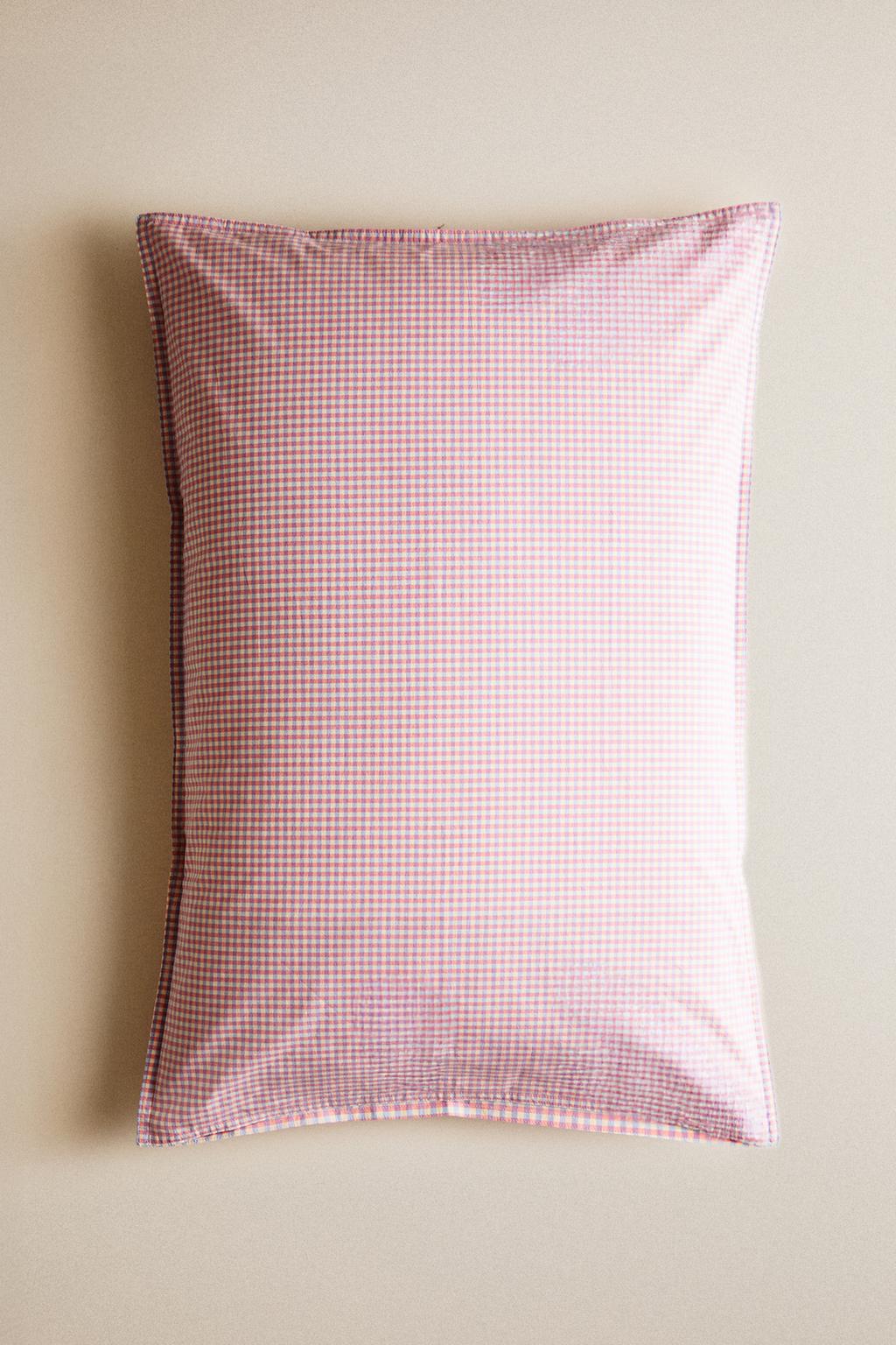 Детский наволочка из хлопка в клетку