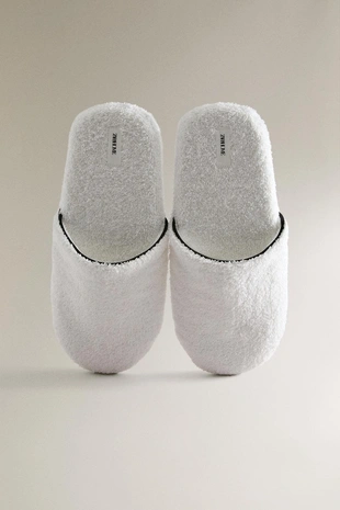 Тапочки для ванной из вельвета с отделкой- Заказать в России