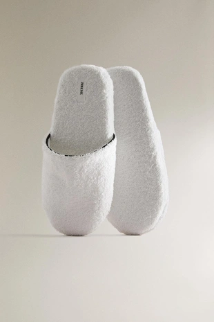 Тапочки для ванной из вельвета с отделкой- Заказать в России