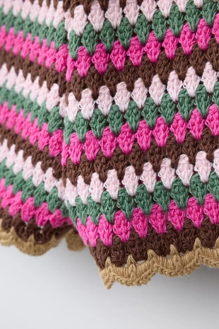 Шорты-бермуды из кружева кроше в полоску- Заказать в России