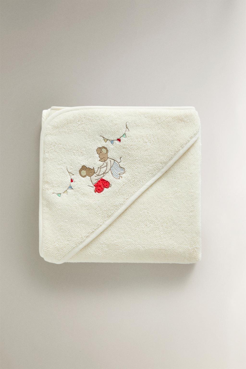 Детский полотенце с капюшоном мышка