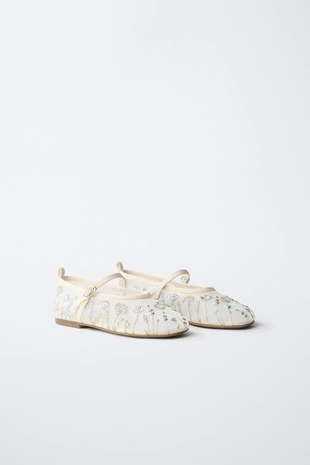 Туфли-балетки с вышивкой- Заказать в России