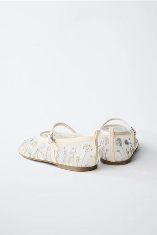 Туфли-балетки с вышивкой- Заказать в России