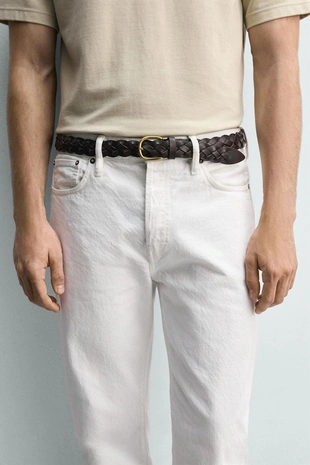 Плетеный кожаный ремень- Заказать в России