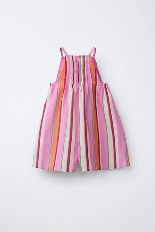Короткий комбинезон халтер в полоску