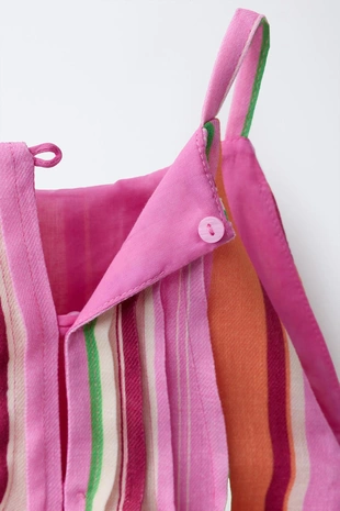 Короткий комбинезон халтер в полоску