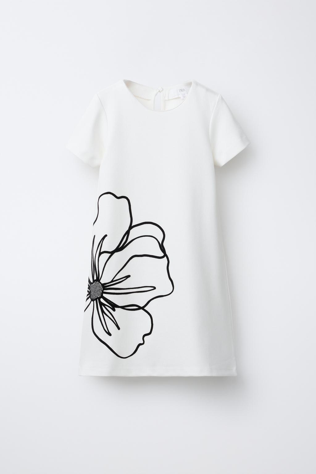 Платье с блестящим цветочным принтом