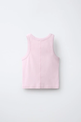 Комплект из футболки-борцовки и шортов в рубчик с эффектом потертости