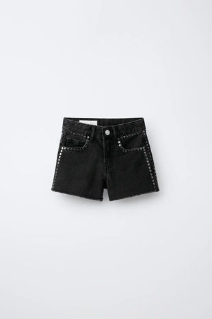 Джинсовые шорты с заклепками- Заказать в России