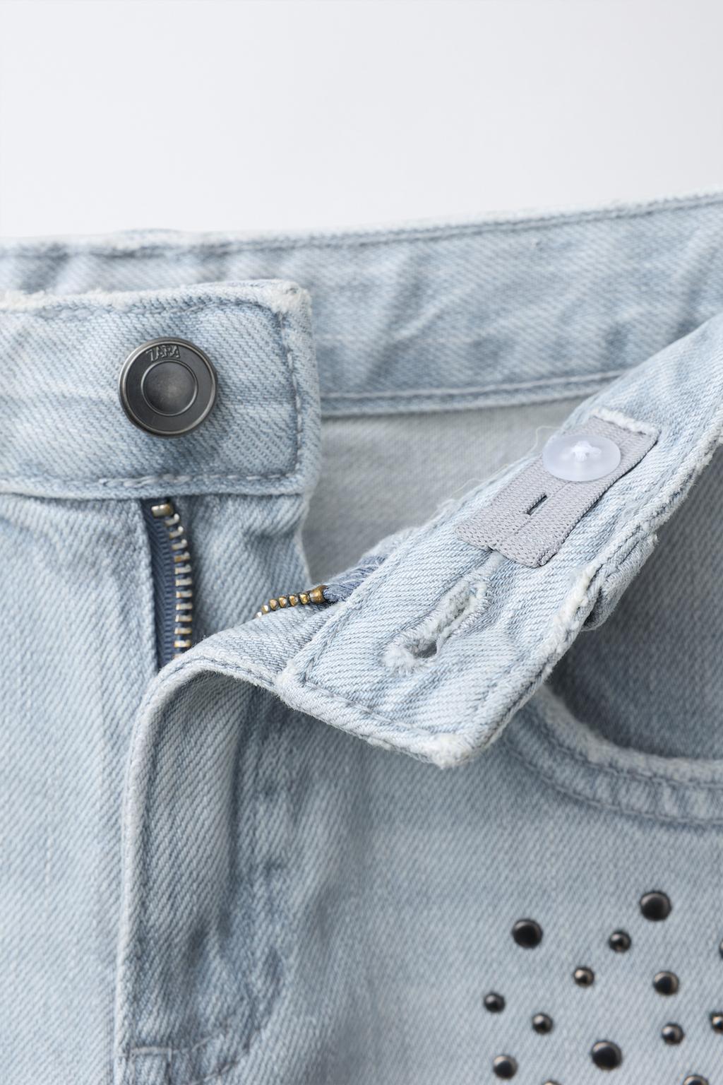 ДЖИНСЫ WIDE LEG С ЗАКЛЕПКАМИ