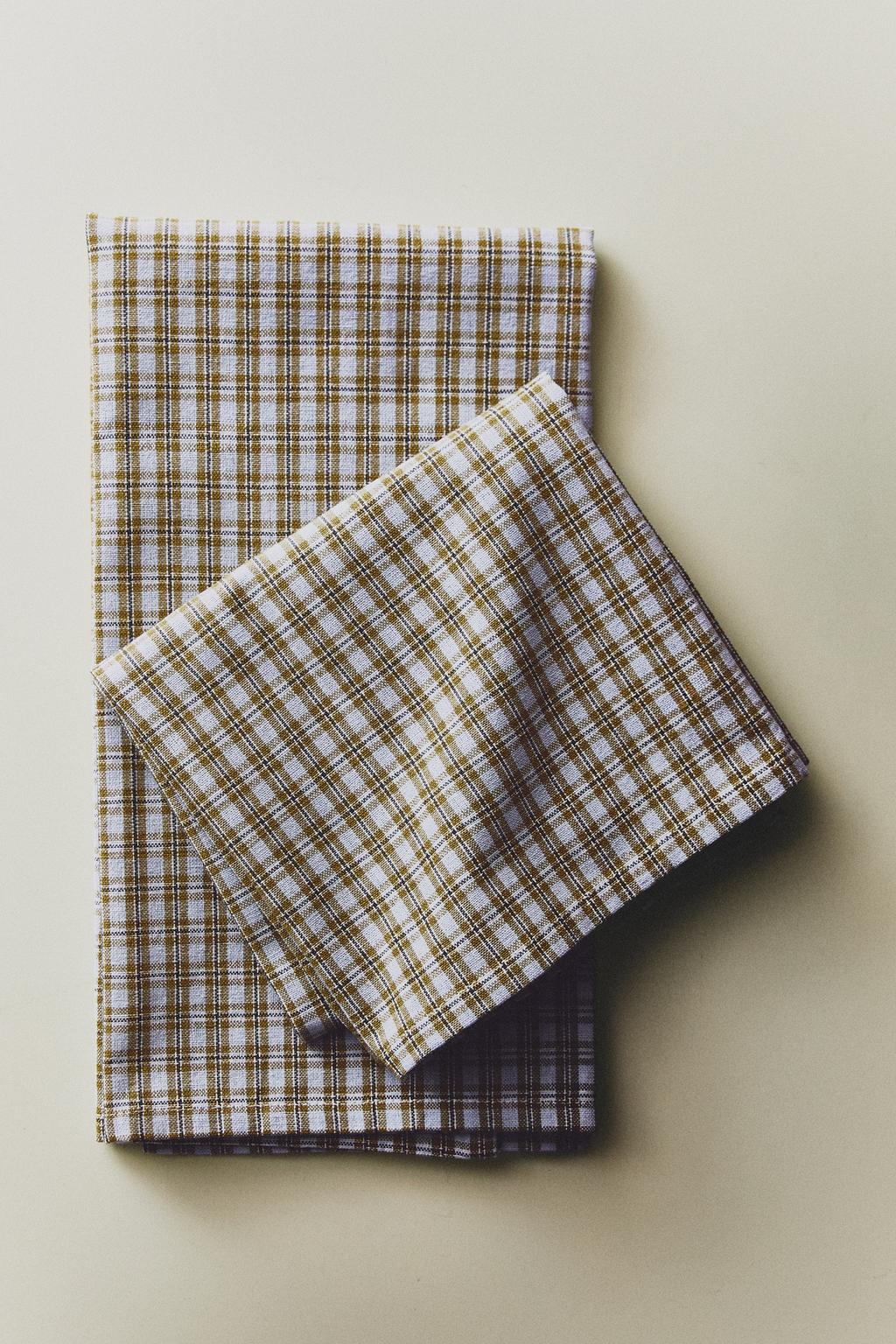 Набор клетчатых хлопковых кухонных полотенец (набор из 2)