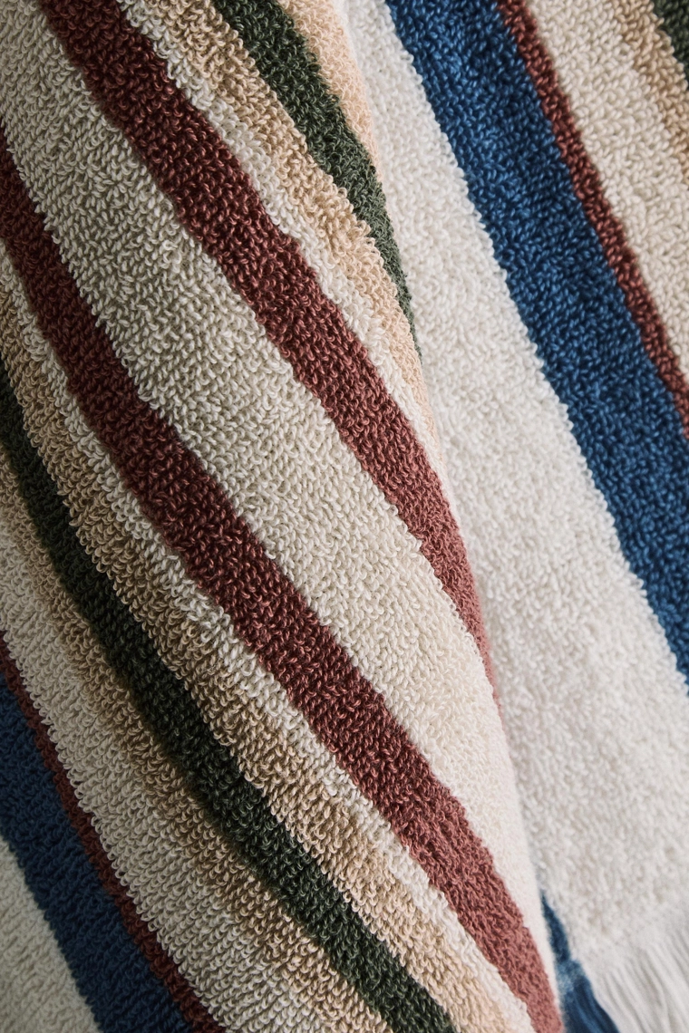 Полосатое полотенце из махрового хлопка