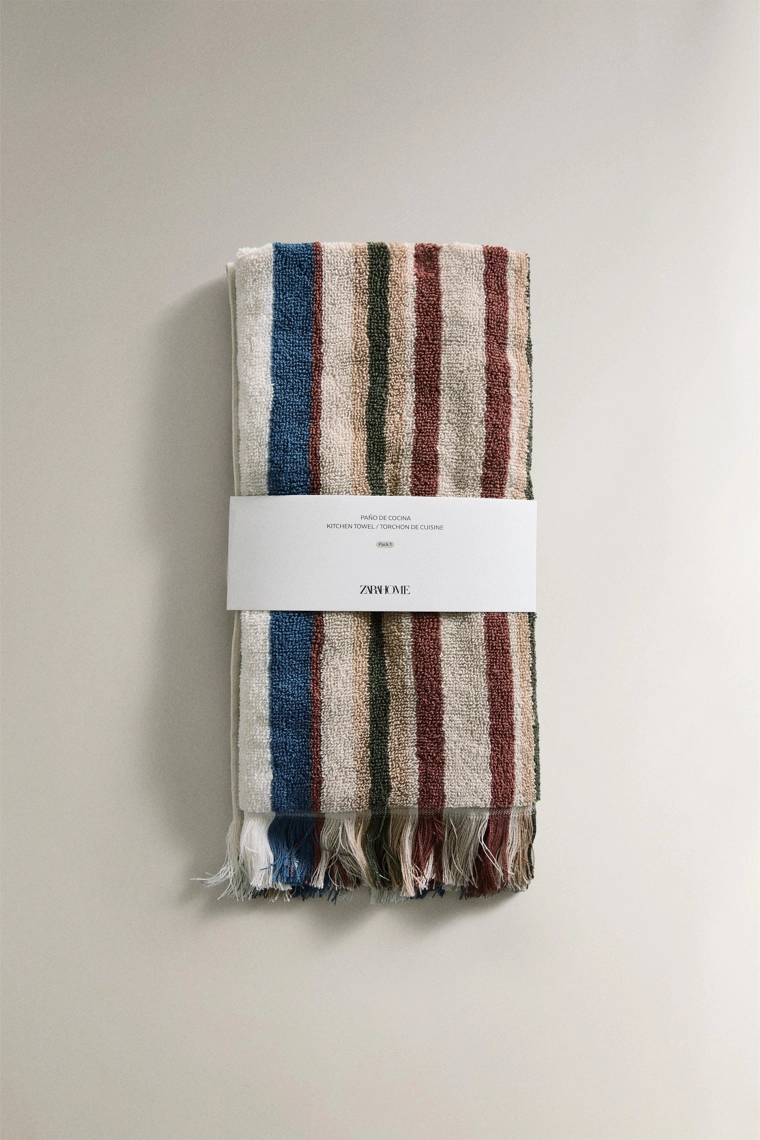 Полосатое полотенце из махрового хлопка